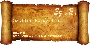 Szaller Rozália névjegykártya